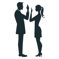 Disagreement Silhouette of Man and Woman
