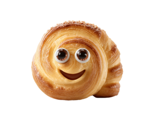 Pastry with eyes and smile