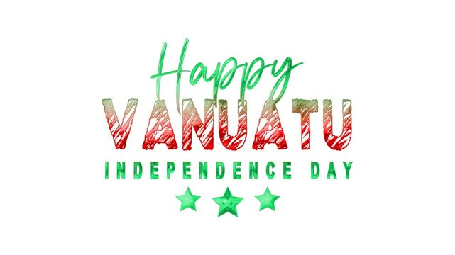 Happy Vanuatu Independence Day Text Animation suitable for social media posts, website banners, and holiday promotions.
