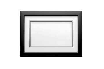 Black and silver frame with white background for design presentation.