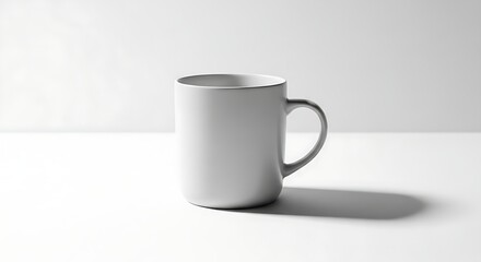 Fototapeta premium Blank White Ceramic Coffee Mug Isolated on White Background for Customization and Design Mockups