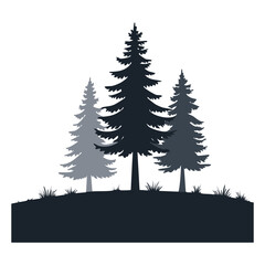 Obraz premium Tree Cluster in Forest Silhouette Icon 
