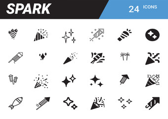 Naklejka premium Spark Icons Set: Collection of spark related icons for your website design.