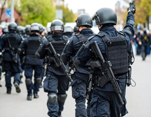 Police force in action