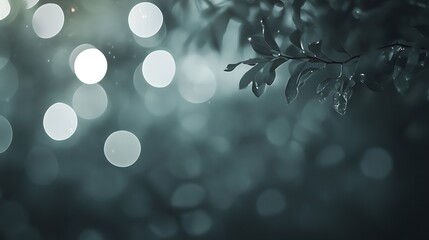 Night leaves with bokeh background.