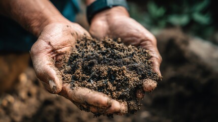 Hands Holding Soil