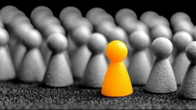 Individual standing out from a crowd representing executive alignment board and c-level decision-making leadership. Executive Leadership and Strategic Distinction &ndash; Animated Video Version