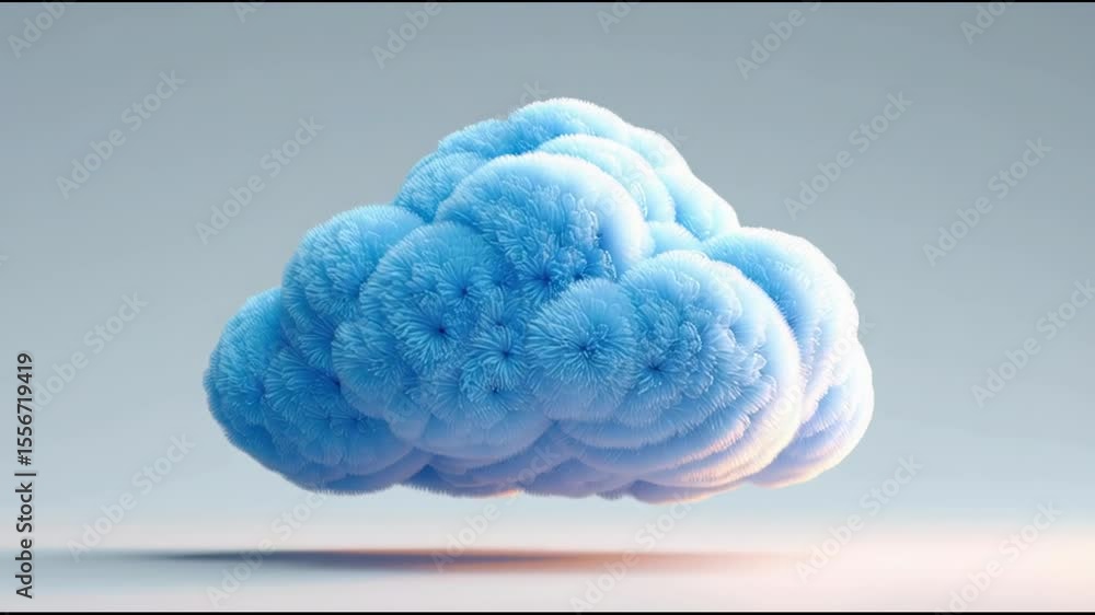 Poster A simple cloud representing ideas of innovation and growth in the context of distributed technology concepts. Floating Cloud Symbolizing Innovation – Animated Video Version