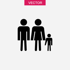 family icon isolated sign symbol vector, simple flat black illustration for web and app..eps