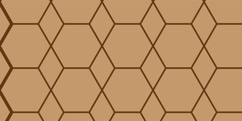 Seamless hexagonal pattern forming a geometric design in brown tones, perfect for backgrounds, textures, and wallpapers enhancing elegance