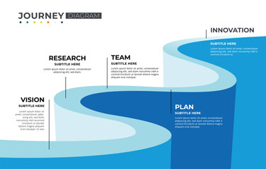 Infographic template for business. 5 Steps Modern milestone diagram with road journey concept, presentation vector infographic.