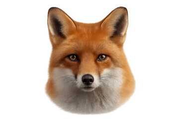 Fototapeta premium Realistic digital painting of a red fox head, isolated on transparent background, creating a captivating and versatile asset
