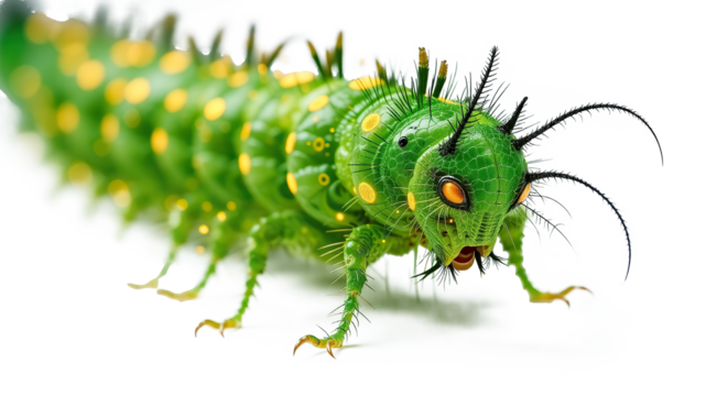 Futuristic Robotic Caterpillar PNG – Glowing Tech Insect with Transparent Background , Sci-Fi, AI Creatures, Futuristic PNGs, Robotic Insects