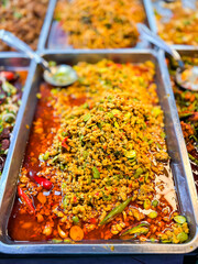 Stir-fried Stink Bean with pork, Thai food