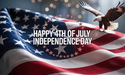 American flag with bald eagle independence day patriotism celebration