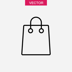 shopping bag icon or logo isolated sign, vector flat black simple illustration for web and app..eps