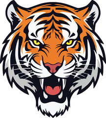 Roaring Tiger Head Vector Illustration - Vector illustrations
Fierce roaring tiger head vector illustration. Perfect for logos, mascots, and graphic designs. Bold, detailed artwork.