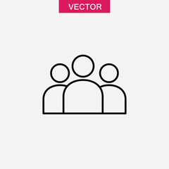 team icon isolated sign symbol vector, flat black linear illustration for web and app..eps