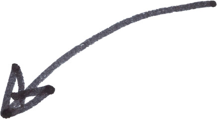hand drawn arrow with black marker on white background