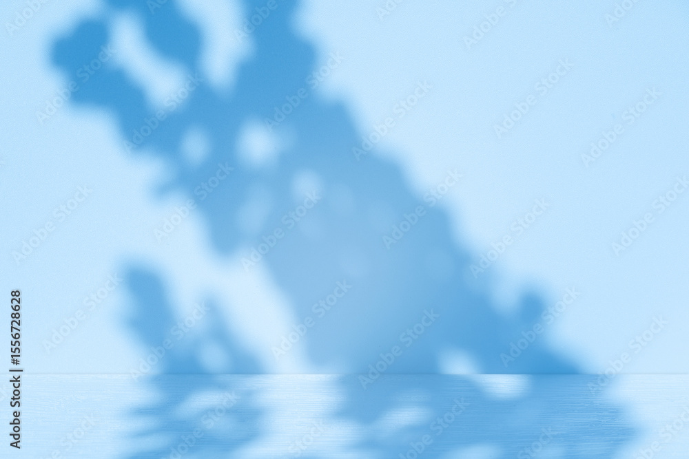 Poster wall interior background, studio and backdrops show products.with shadow from window color white and