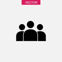team icon isolated sign symbol vector, flat black simple illustration for web and app..eps