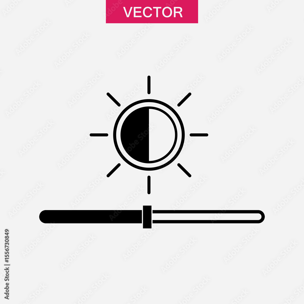 Aufkleber adjust brightness icon, vector simple illustration for web and app..eps