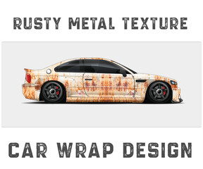 Rusty Metal Texture Car Wrap Design for Automotive Customization and Style