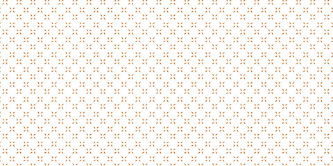 Golden vector seamless pattern with small diamond shapes floral silhouettes. Simple texture.