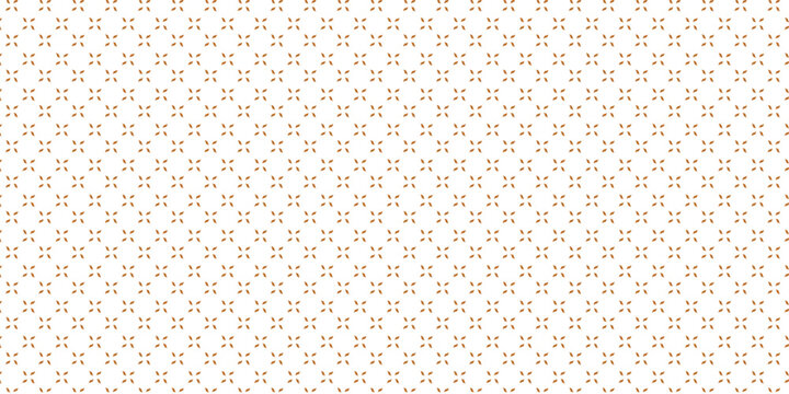 Golden vector seamless pattern with small diamond shapes floral silhouettes. Simple texture.