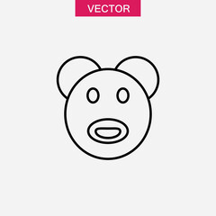 bear icon or logo isolated sign symbol vector, simple flat black linear illustration for web and app..eps