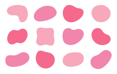 Pink Fluid Blob Shapes – Soft and Playful Abstract Design Set

