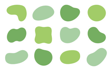 Natural Green Fluid Shapes – Organic Blob Vector Elements Set

