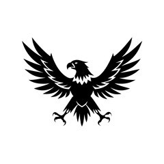 Fototapeta premium Illustration of a black eagle with outstretched wings