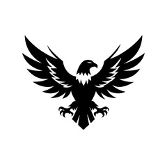 Stylized black eagle with outstretched wings illustration