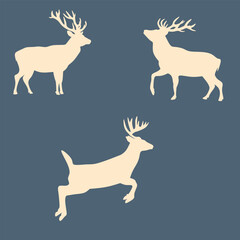 deer silhouettes set