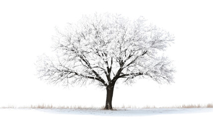 Fototapeta premium tree in snow on white background