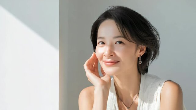 美しいアジア人の中年女性　美容イメージ