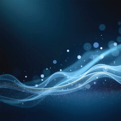 Abstract Blue Wave: A mesmerizing abstract image featuring flowing, luminous blue waves against a dark background, interspersed with sparkling particles.