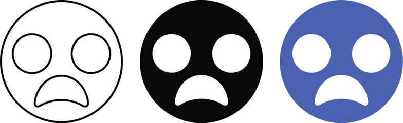 Naklejka premium Sad emoji face vector illustration graphic design template for social media posts and presentations editable vector illustration with png format
