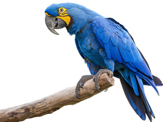 blue parrot macaw isolate on white background.