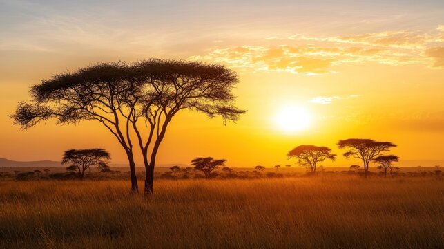 Golden African sunset