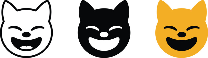 Cat laughing emoji vector illustration for social media and cute design projects and graphic resources use editable vector illustration with png format
