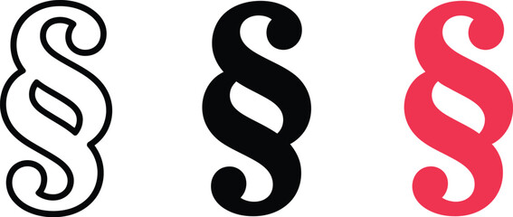 Section symbol paragraph sign legal law rights regulation clause code justice copyright mark symbol 100 editable vector illustration with png format
