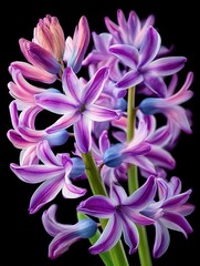 Naklejka premium Vibrant hyacinths close-up