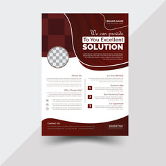 Corporate Business Marketing Flyer Design Template – Red Theme