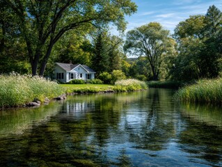 Tranquil riverside cottage