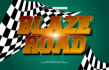 blaze road editable text effect with a fast and speed text effect