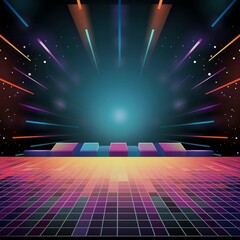 Retro Futuristic Synthwave Background 80s Inspired Digital Art