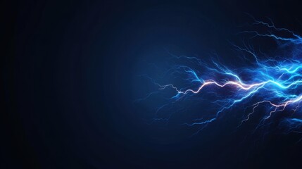 Electric Blue Lightning Strikes on Dark Background for Dramatic Effects