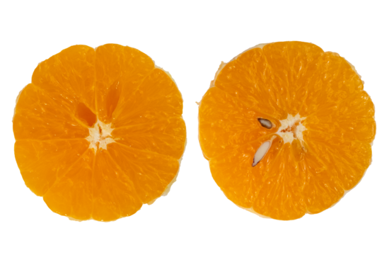The Fruit photo of a peeled half orange in high resolution with a 45MP camera.